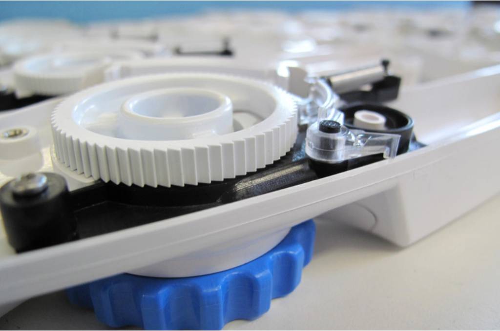 Mitralign catheter handle internal view close up