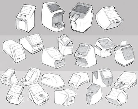 lots of sketches for a medical device